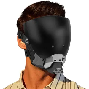 Cyberpunk Mask Helmet for Adult Techwear Futuristic Masks Halloween Holiday Party Cosplay Costume Props Black Anti-fog Lens