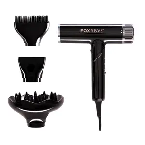 FoxyBae Globetrotter High-Speed Ionic Hair Dryer – Ultra Lightweight (<1lb) Salon-Power Blow Dryer, Fast Drying, Frizz Control, Dual Voltage for Travel, Magnetic Diffuser, Comb & Nozzle Attachments