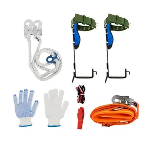 Professional Tree Climbing Gear Kit with Safety Belt 100KG Load Capacity Carbon Steel Spikes for Outdoor Rock Climbing Hunting Survival Training and Aerial Work