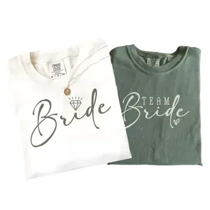 Comfort Colors Custom Bride Bridesmaid T-Shirts, Maid of Honor, Getting Ready Outfit, Bridal Party Tee, Custom Wedding Day Party, Group Matching Wedding Shirt, Full Size, Full Color