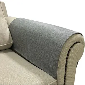 Couch Arm Covers, Anti-Slip Sofa Armrest Cover for Recliner, 2 count Washable Sofa Arm Covers, Dogs Cats Pet Scratch Proof Couch Arm Protectors, Grey, 20x24inch