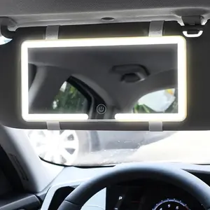 Led Sun Visor Vanity Mirror, Upgraded Large Car Mirrors with Lights, Dimmable Light up Vanity Makeup Mirror for Car,Rechargeable Universal Rear View Visor Mirrors