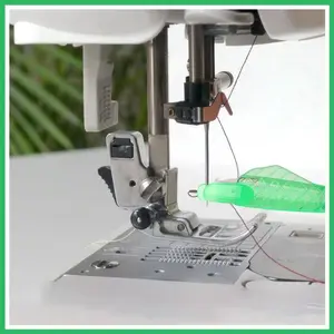 Sewing Machine Quick Threader Small Fish Needle Threader Green Metal Plastic Fast Threading Accessory