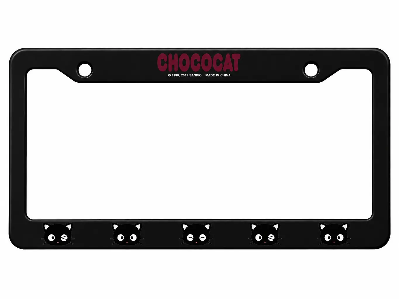 Chococat Black License Plate Frame Cute Cat Aluminum Metal Car Tag Cover Holder Front Rear Vehicle Auto License Plate Frame