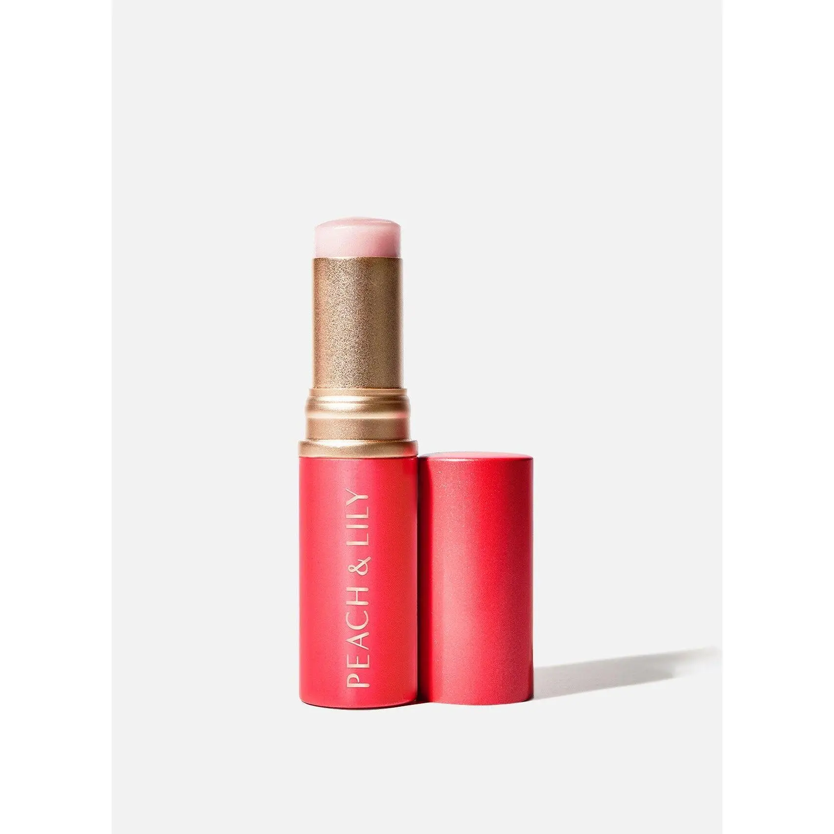 Peach & Lily Glass Skin Luminizing Stick, Dewy Face Highlighter Balm with Hyaluronic Acid and Peptides,  0.35 oz Korean Peptide Silky