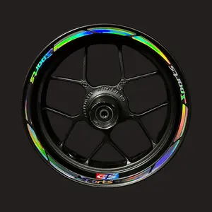 28pcs GS Motorcycle Hub Stickers Decal Set - 17 Inch Motorcycle Hub Stickers, Glossy, Self-Adhesive PVC Decoration for Motorcycle Hubs, Vivid Colorful Design, Motorcycle Accessories, Motorcycle Customization, Stylish Wheel Design