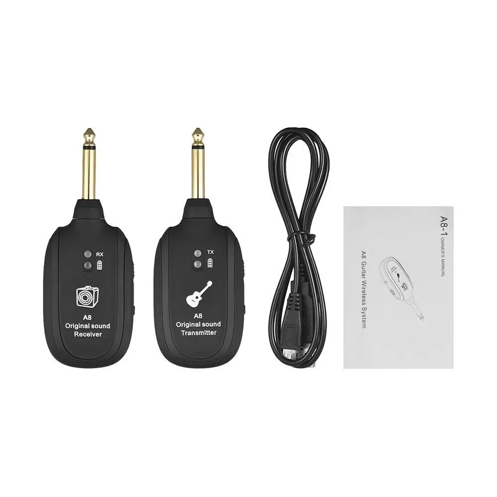 UHF Guitar Wireless System with Rechargeable Battery-Built-in Transmitter and Receiver