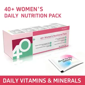 Puiiso 40+ Beautypack Women's Daily Supplement: Multivitamin, Calcium, Magnesium, Turmeric, White Tomato, Collagen, Collagen Peptides | Skin Care, Anti-aging, Antioxidant, Sleep, Stress Support | 30-Day Health Pack Dietary Collagen Fitness Minerals