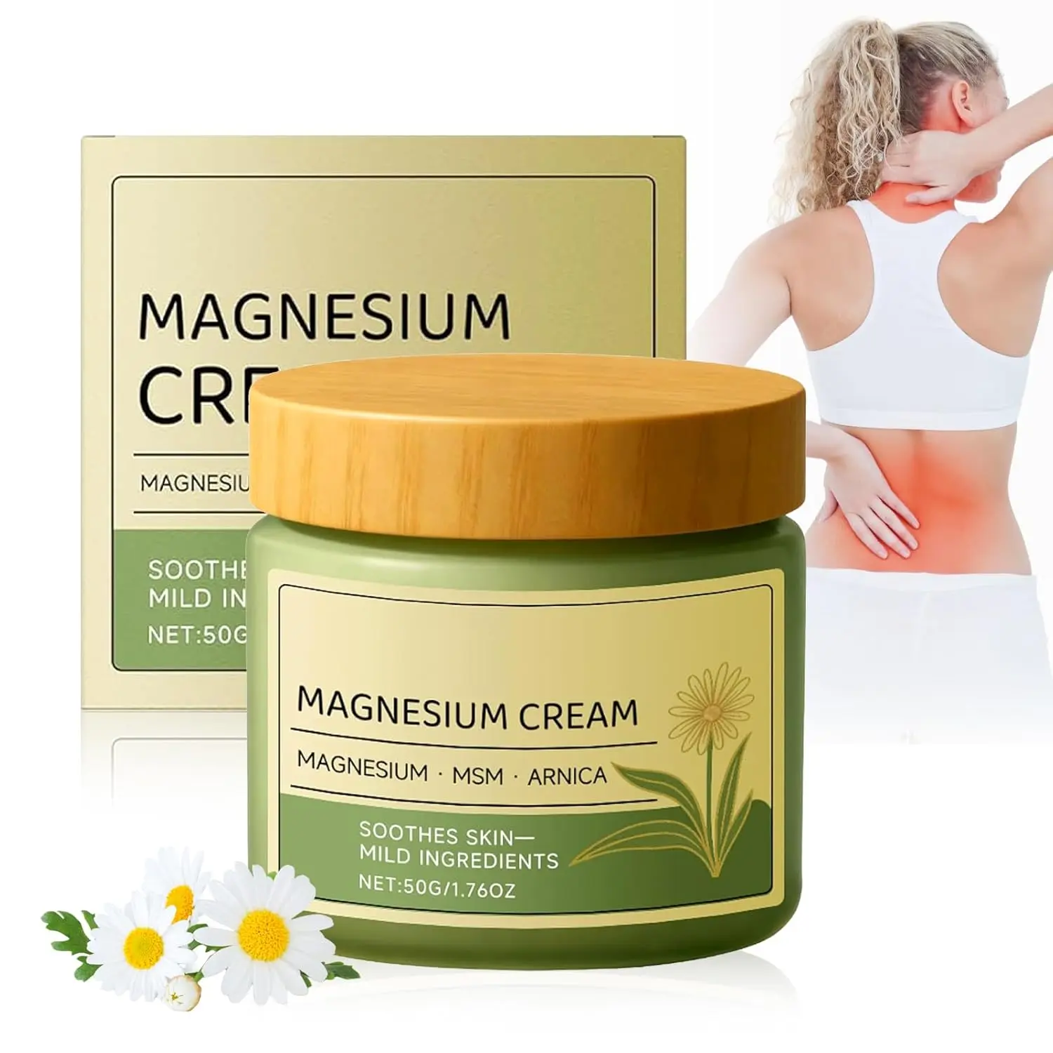 Sun Soothing Body Moisturizer with Magnesium, MSM, and Arnica - Fast-Absorbing Hydrating Cream for Daily Relief, Body Care for All Skin Types, 4 fl oz, Body Care Cream