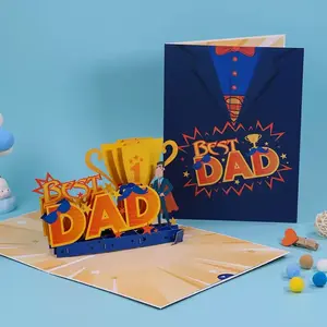 Father’s Day 3D Greeting Card,Pop-Up, Unique Gift for Men, Handmade Style Paper Craft, Perfect for Dad, Grandpa, Uncle