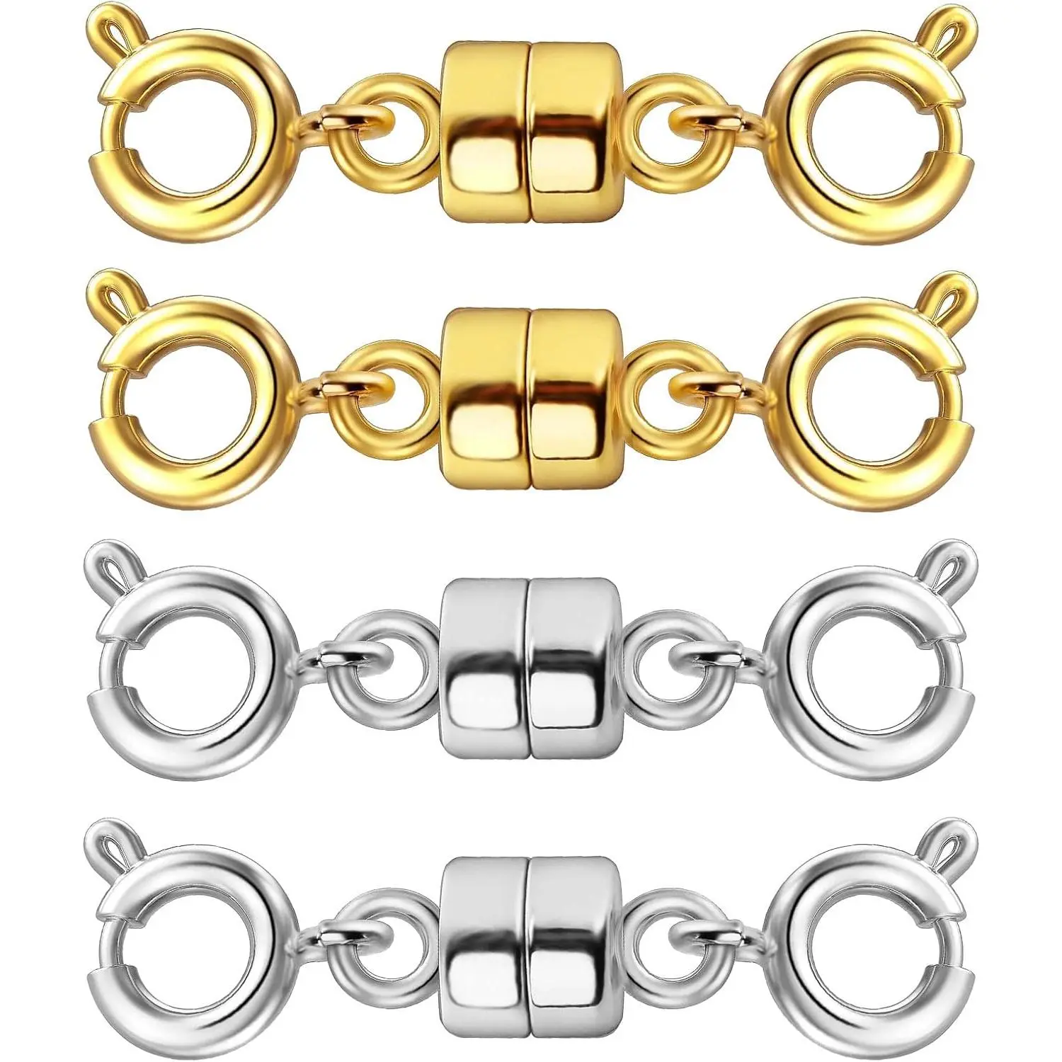 Double Magnetic Necklace Clasps and Closures 14K Gold and Silver Bracelet Extender Jewelry Clasps Converters for DIY Jewelry Making