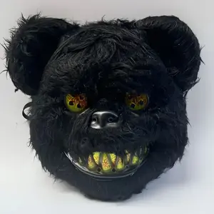 Christmas Party Rabbit Bear Mask, Horror Costume Role Play Prop, Glowing Eyes and Sharp Teeth, Durable Plastic Street Style Mask, Halloween Mask, Animal Head Mask