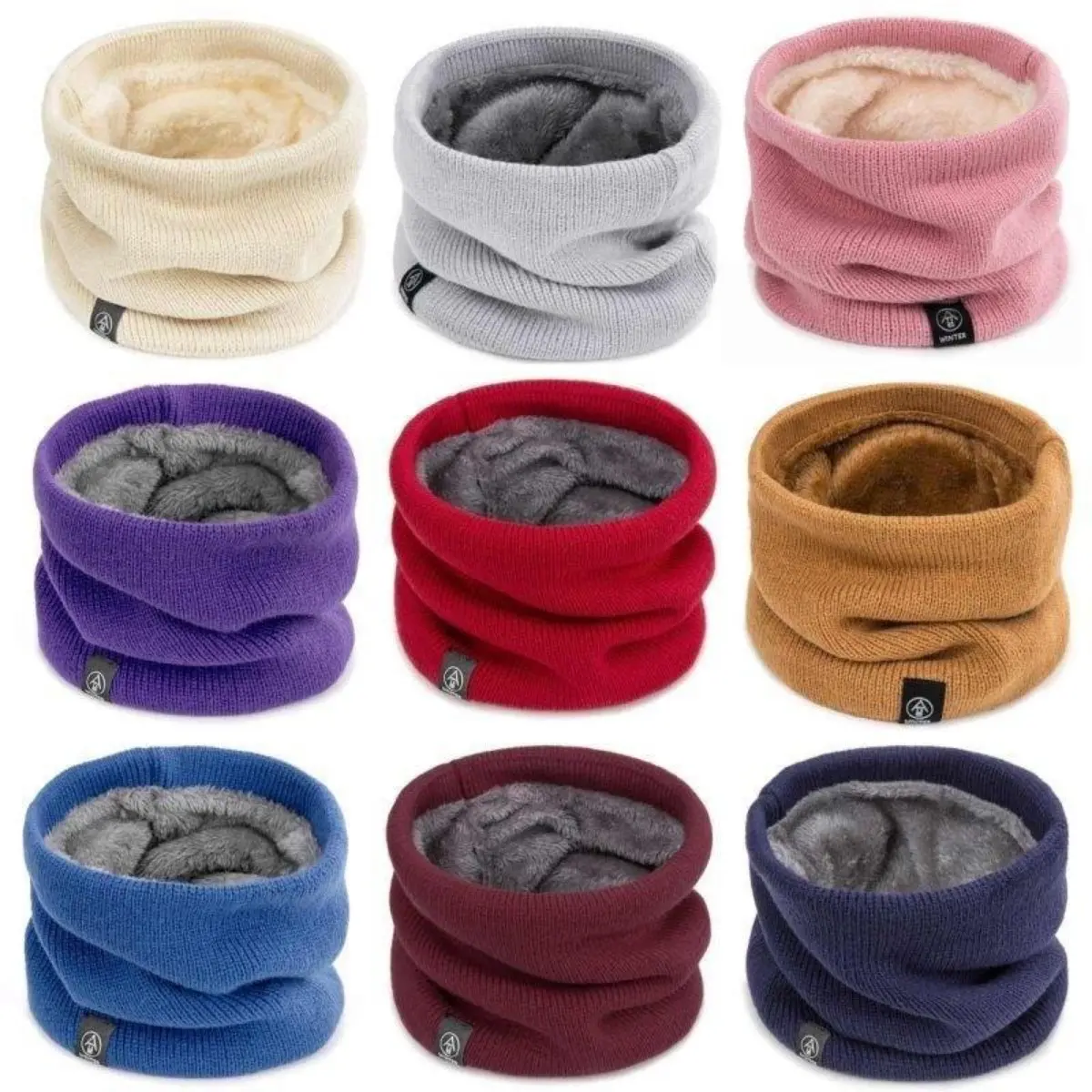 Knitted Neck Gaiter, Wool Blend Fleece Lined Thermal Warmer for Adults, Windproof Cervical Support for Winter Biking and Skiing, Thermal Ski Mask, Knitted Scarf, Windproof Scarves, Mobility, Flexible Fit, Comfortable, Contoured Design, Unisex, Snug Stretc