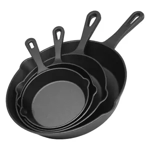 LOVEWE Cast Iron Frying Pan Set! 4/5 Pieces Non-Stick Cookware with Ergonomic Handle  Compatible with Oven, Grill, Campfire, Induction Hob, and Stove!