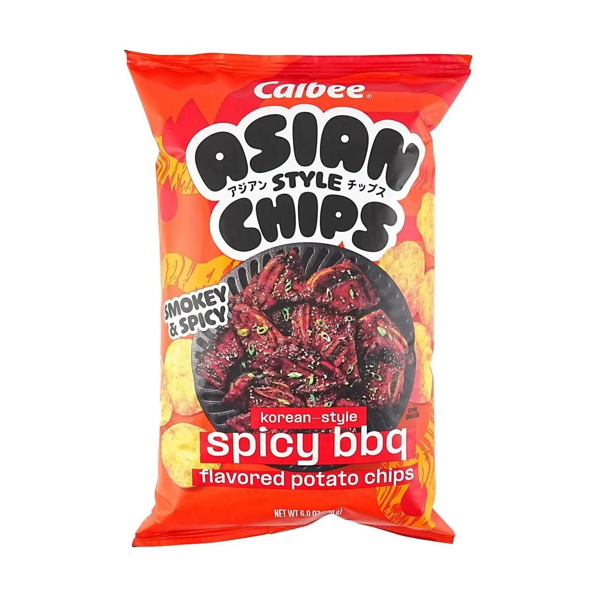 CALBEE ASIAN-STYLE Potato Chips, Korean-Style Spicy BBQ 6 oz CALBEE ASIAN-STYLE Potato Chips, Korean-Style Spicy BBQ 6 oz