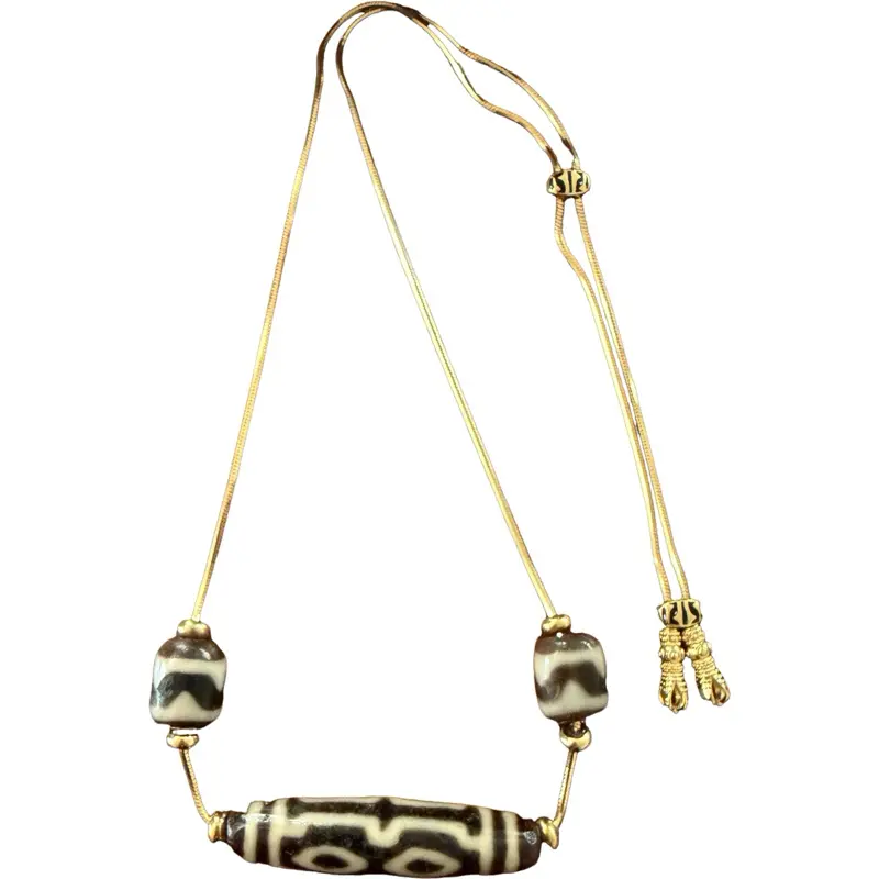 Dzi Bead, Natural Stone Dzi Pendant for Men-Women Jewelry Accessory