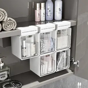 Clario "Cloud Hook" Hanging Storage Box - Aesthetic Flip-Lid Organizer for Desk Edge and Closet Shelves.This No-Drill Hook-On Container is Perfect for Stationery, Tech Cables and Small Accessories.Space Saving Desk Reset Tool✨