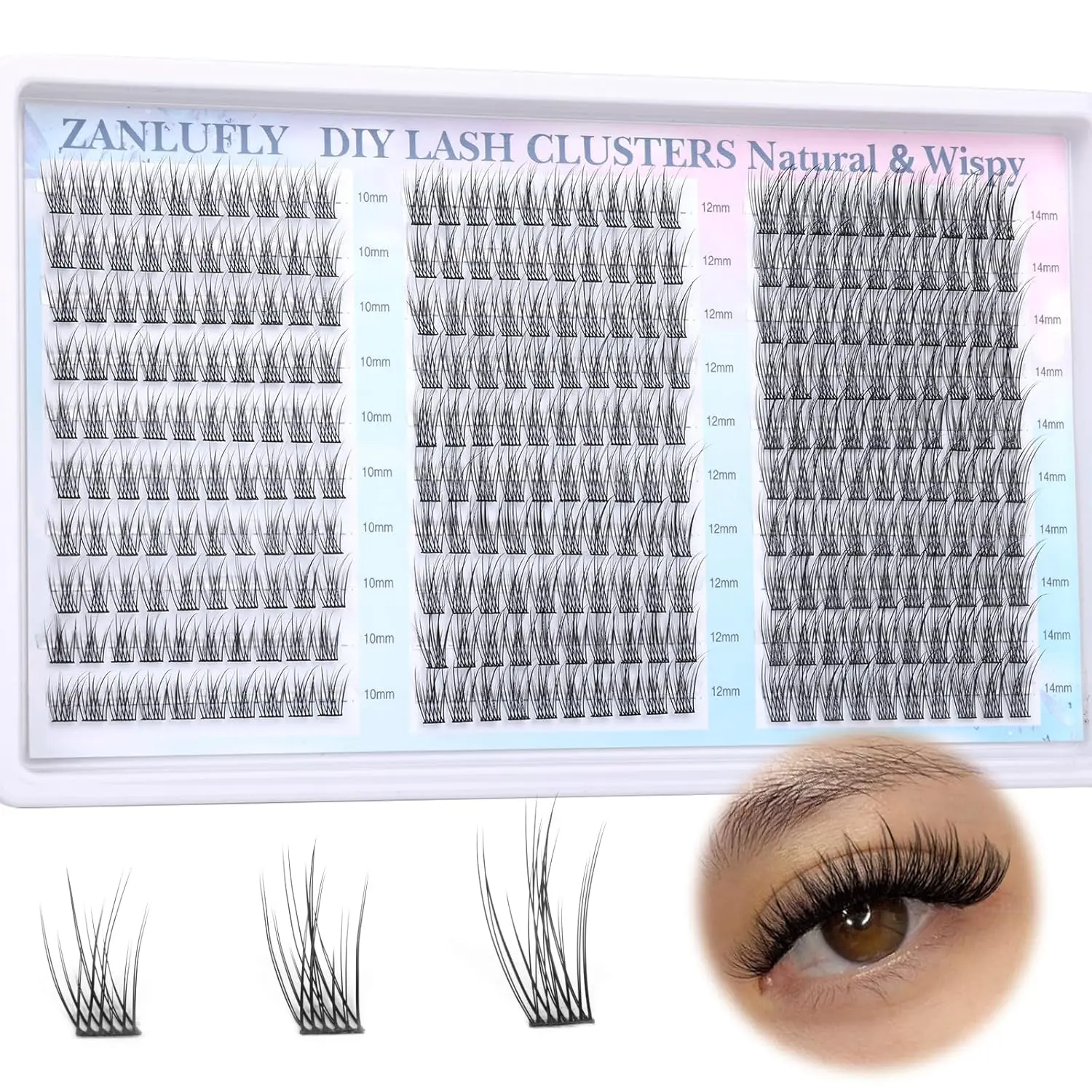 Lash CLusters Wispy Eyelash Clusters Natural Lash Extensions C Curl DIY Eyelash Extensions zanlufly 180Pcs Individual Lashes(9MM 10MM 12MM 14MM 16MM)