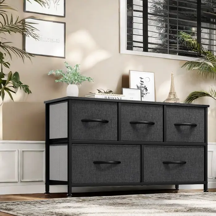 Yitahome Dresser for Bedroom with 5 Drawers, TV Stand Fabric Dresser, Chests of Drawers, Organizer Unit Storage Tower for Bedroom,Living Room,Closets,Wide Dresser,Girl,Storage Shelf
