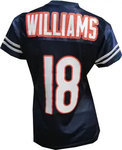 Custom Glitterflake Caleb Williams Womens Navy Jersey