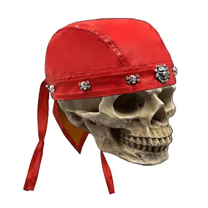 Punk Biker Lion Cap Motorcycle Bandana Head Wrap Du Doo Do Rag Red Hat Unisex