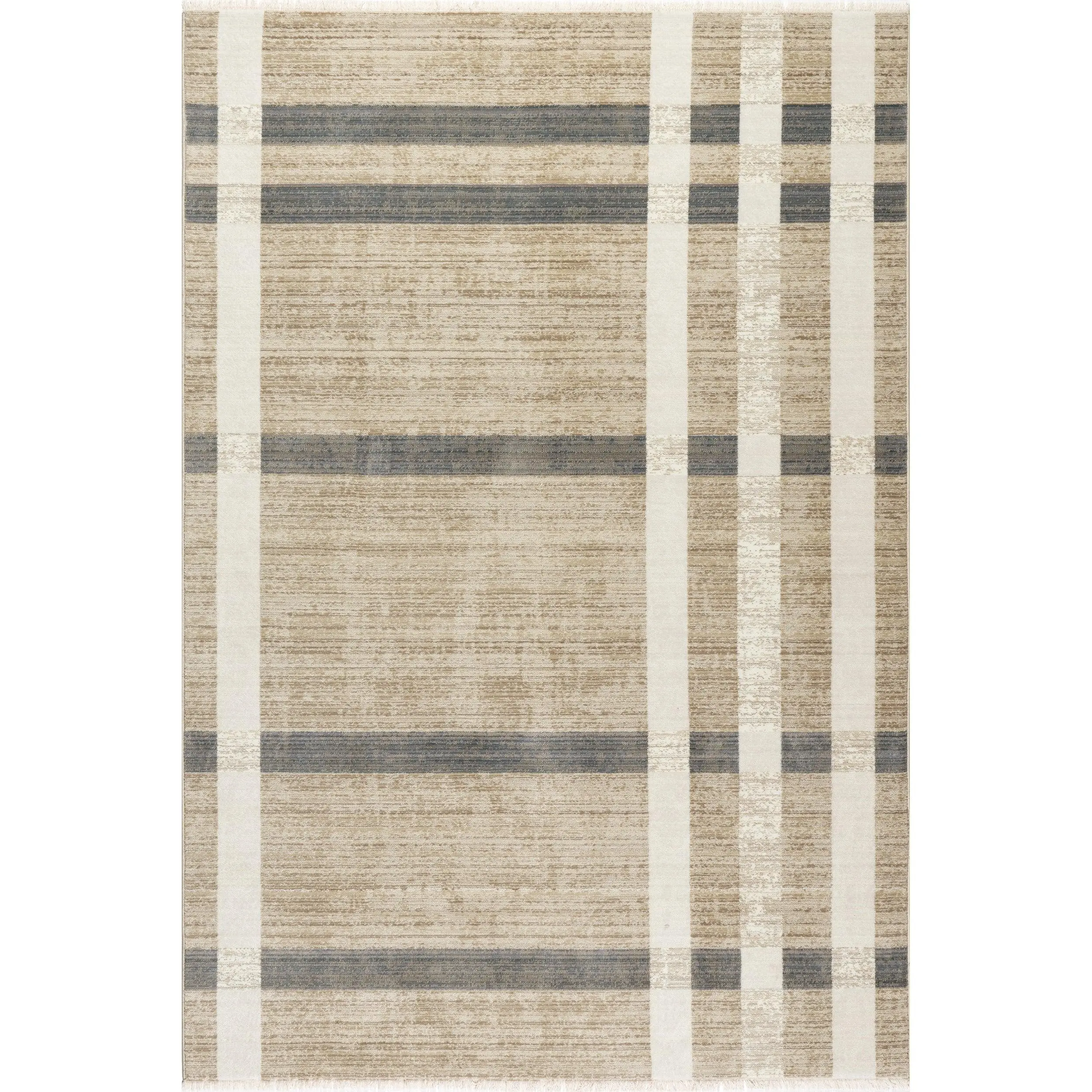Adie Rustic Plaid Print Rectangle Indoor Checkered Rug - Casual Home Decor Pattern Rug for Hallways