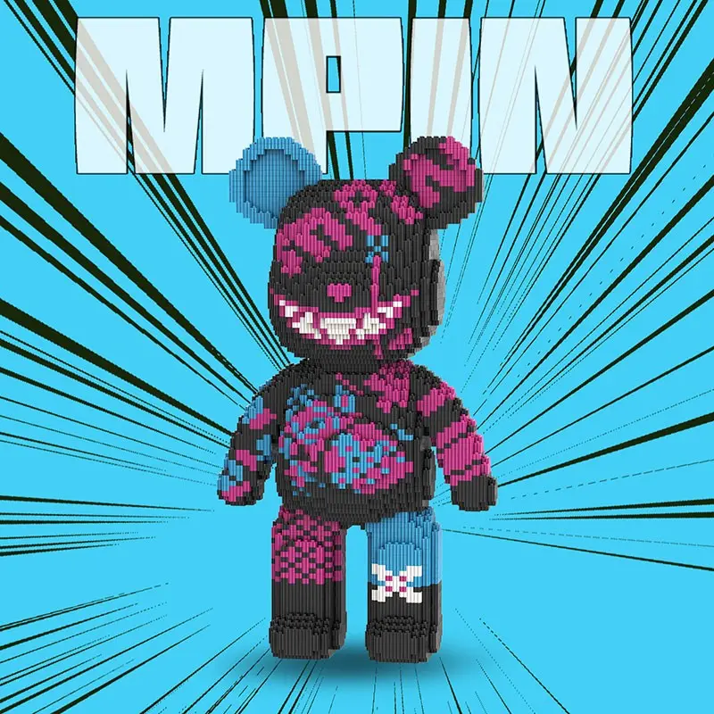 Mpin Building Block , 43cm High Bear Building Block set, Creative DIY Assembly Plaything, Unisex Gift Recommendation, Home Decor, Building Blocks Set, Building Sets