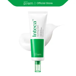 MAKE P:REM INTECA Soothing Cream 2.70 Fl Oz, 80ml | Calming Cica Cream for Acne-Prone Sensitive Skin | Korean Skincare