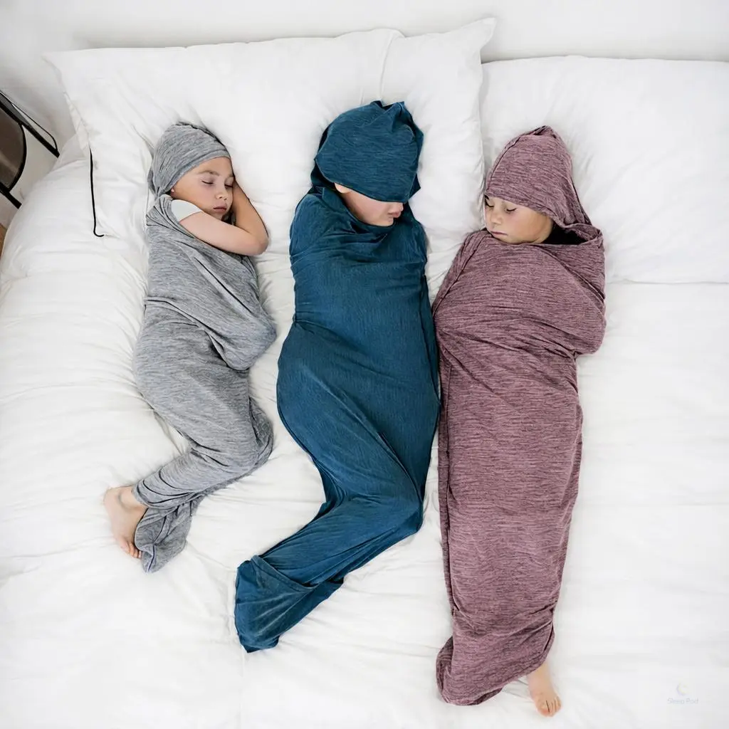 Hug Sleep Hooded Sleep Pod, Wearable Blanket with Comfy Hoodie, Weighted Blanket Alt, Cooling Sensory, Machine Washable Cozy Blankets, Adult, Kids or Teens Gift.