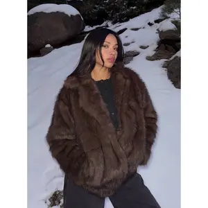 Super Trouper Faux Fur Jacket Brown