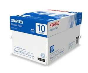 Staples Multiuse Copy Paper, 8.5" x 11", 20 lbs., 94 Brightness, 500 Sheets/Ream, 10 Reams/Carton (20472)