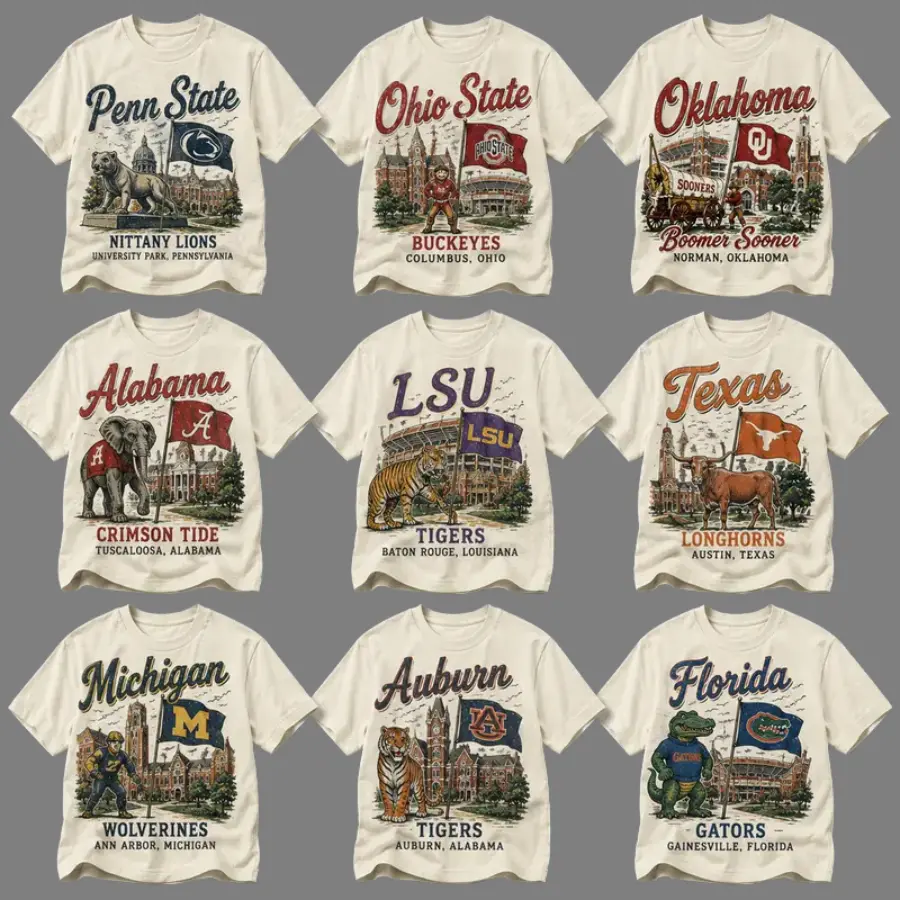 Retro College Stadium T-Shirt, Distressed University Fan Shirt, Classic Campus Spirit Apparel, Alumni Pride Gift for Men Women