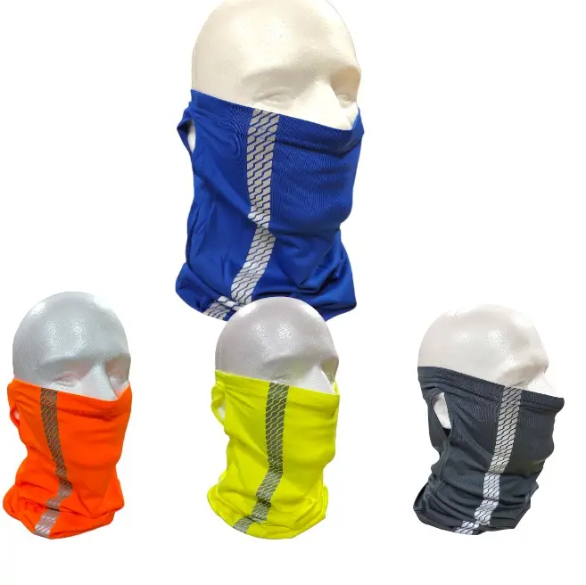 Adults' 2-Pack High-Visibility Polyester Neck Gaiter Masks - Multi-Functional Ear Hook Face Cover, Work Safety Equipment for Home Improvement, Security Use