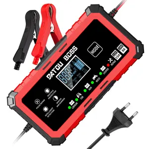 DATOUBOSS Smart Battery Charger with Dual Voltage Options (12V 15A-24V 8A), Trickle Charging, Pulse Repair, 8 Safety Protections, LED Display, Versatile Compatibility for Car, Motorcycle Batteries (AGM, Lithium, LiFePO4)