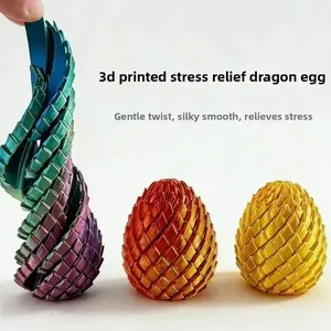 3D Printed Dragon Egg Fidget Toy, Transformable Articulated Dragon, Stress Relief Sensory Toy for Kids Adults, Anxiety Relief Fidget Ornament, Flexible Scaly Dragon Egg Desk Decor