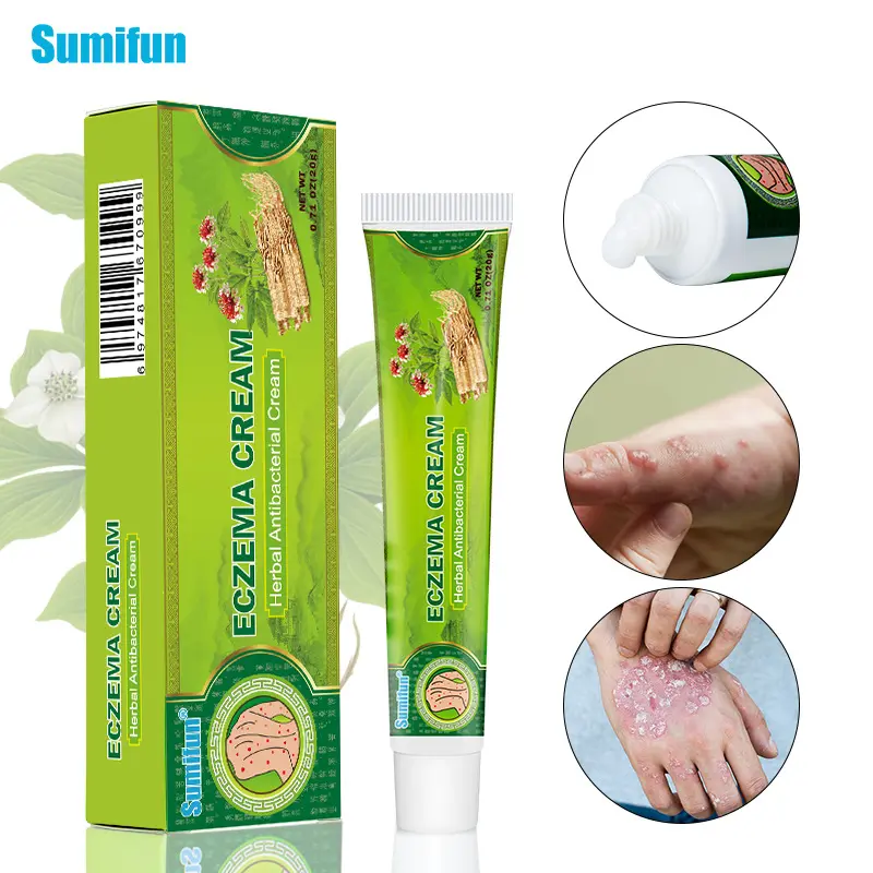 Sumifun Herbal Eczema Cream Natural Plant Extract Antibacterial Skin Ointment Relief Itching Red Rash Psoriasis Dermatitis Skin Repair Care Cream No Hormone Chemical Heavy Metal For Body Hand Foot Skin Problem