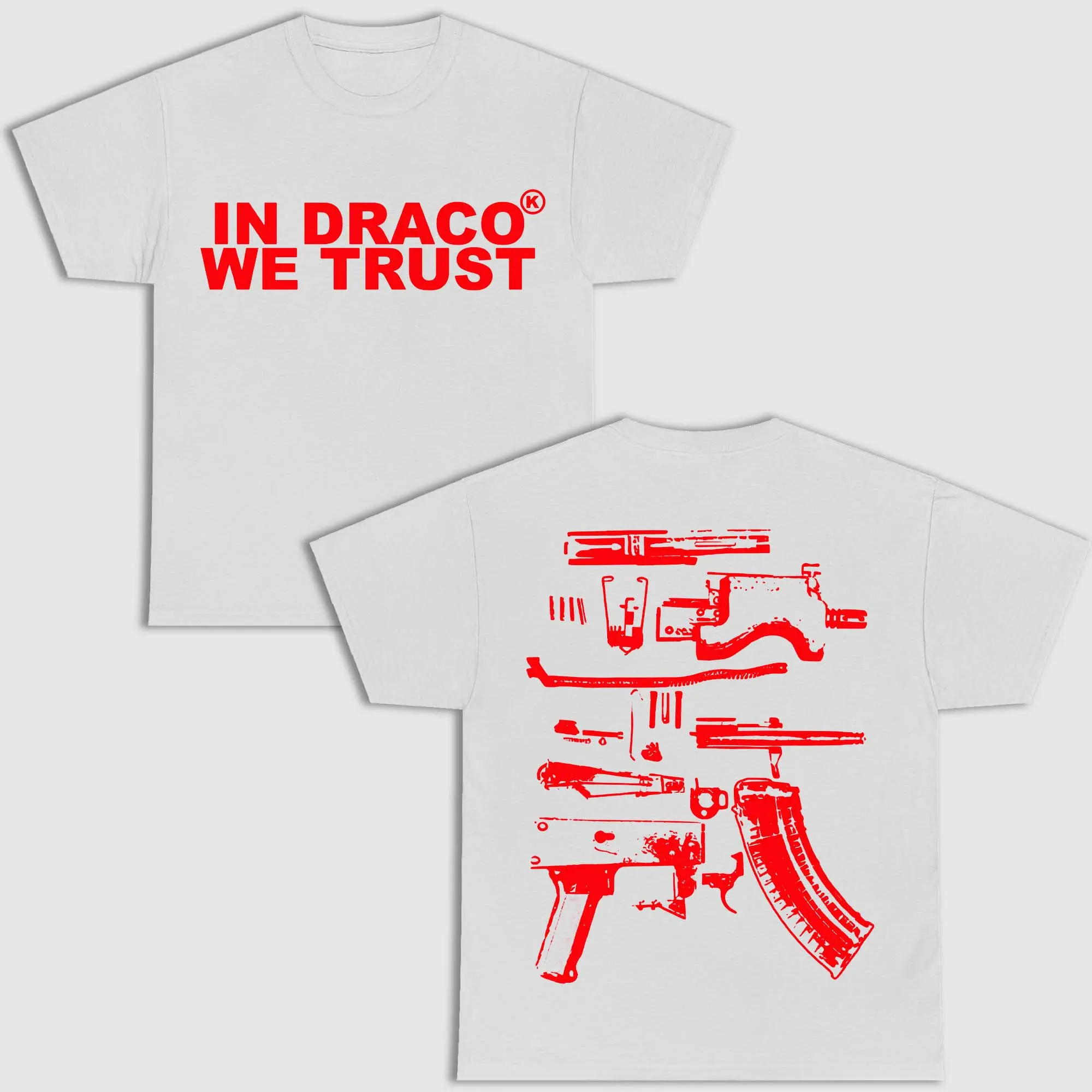 Streetwear In Draco We Trust Graphic T-Shirt for Men, All-Seasons Short-Sleeve Cotton Top with Vibrant Digital Print, Menswear, Shortsleeve, Crew Neck, Vibrant Print
