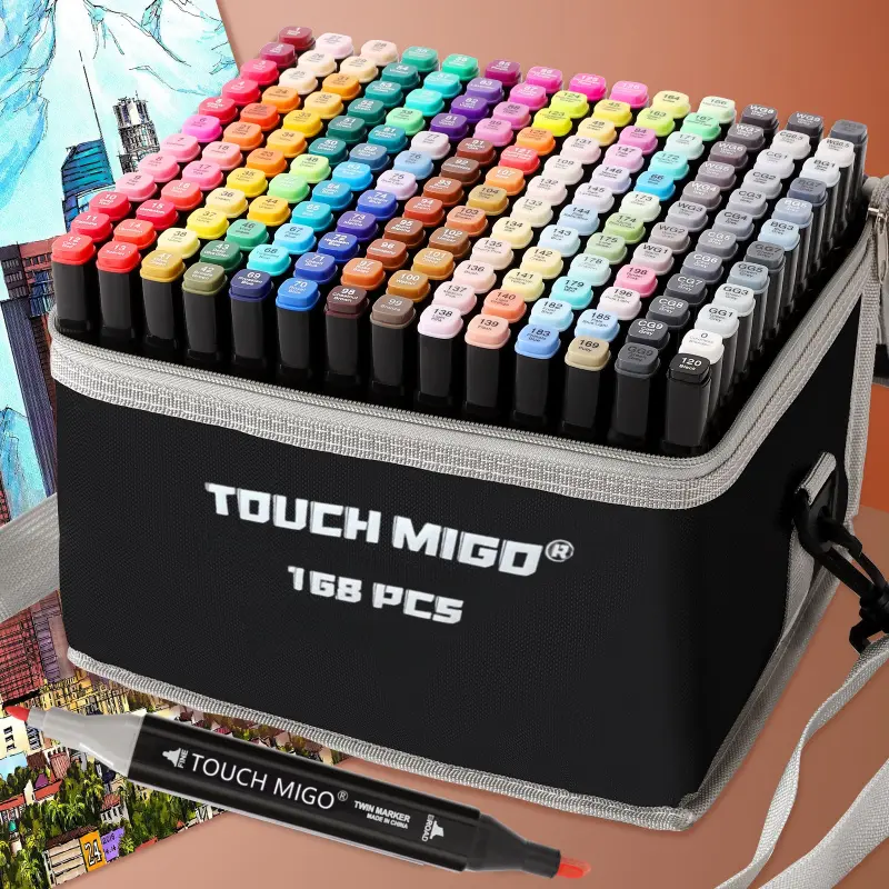 Alcohol Markers Set, 12/24/36/48/60/80/168 Colors Dual Tip Art Markers for Coloring, Drawing, Illustrations, Book Painting, Alcohol Based with Carrying Case for Adult Students, Art School Supplies, Art Drawing Supplies, Artist Supplies, Art Craft Supplies