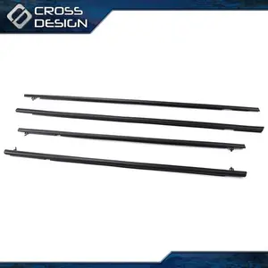 CROSSDESIGN 4PC Car Window Moulding Trim Weatherstrips Seal Fit For 06-11 Honda Civic Sedan