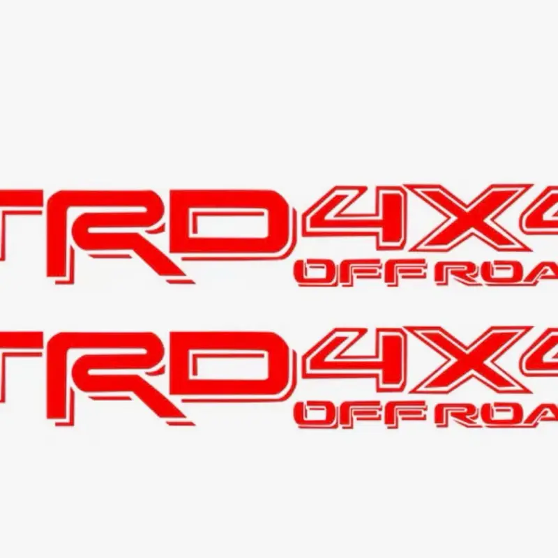 2 TRD 4x4 Off Road Decals for Toyota Tacoma Tundra Bedside Vinyl Pair red