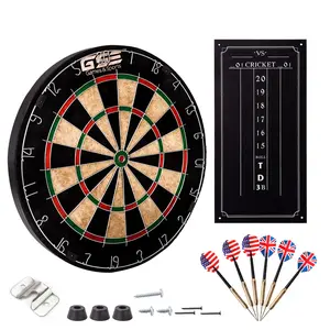 18" Bristle Dartboard Set with Steel Tip Darts and Chalk & Dry Erase Scoreboard