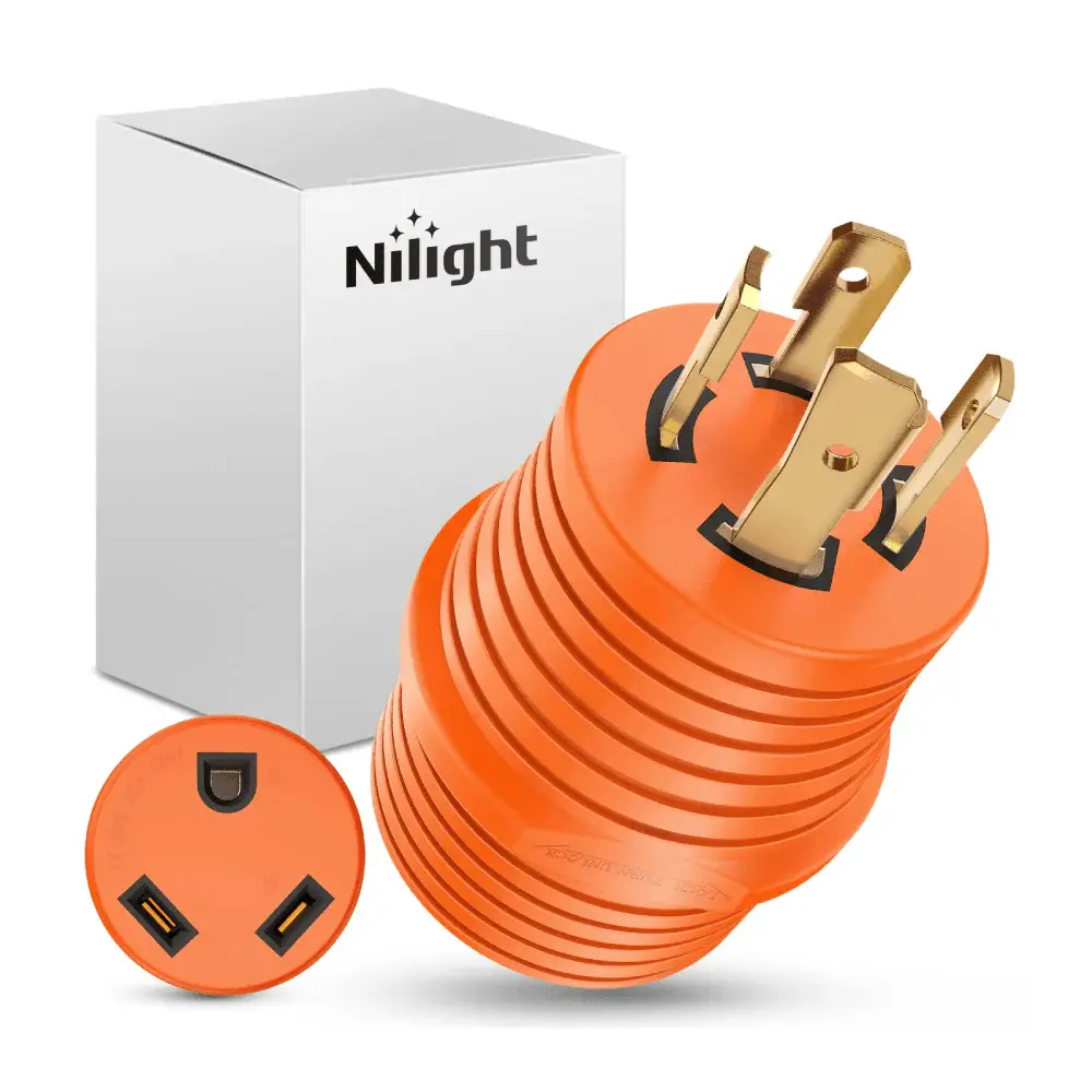 Nilight L14-30P 30A Male to Female RV Power Adapter, Heavy Duty Pure Copper Construction, High-Grip Design, 30-to-30A, Flame Retardant, Heat-Resistant Automotive Replacement Ignition Socket Adapter, 30 To 30 Amp