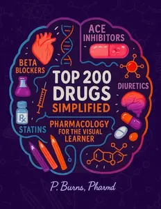 Top 200 Drugs Simplified: Pharmacology Coloring Book & Study Guide: Over 300+ pages of Clinical Pearls, Memory Aids, High-Yield Reviews for Medical, ... Technicians (NCLEX, PTCB, USMLE, NAPLEX)