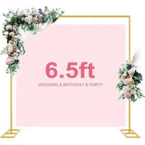 8FT by 8FT Square Arch Background Stand, a Metal Frame with a Base, Reusable And Ideal for Weddings, Graduations, Anniversaries, Birthday Celebrations, Christmas, Halloween, And Various Other Festivities.