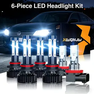 9005 9006 H11 Bulbs Combo, 6000K Daylight White Beam and Fog Light of 6 Canbus Ready