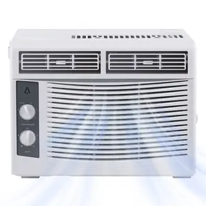 5000 BTU Window Air Conditioner for 150 Sq Ft Rooms Quiet Cooling with 2 Fan Speeds Energy Efficient Dehumidifier Function Easy Rotary Control Removable Filter White