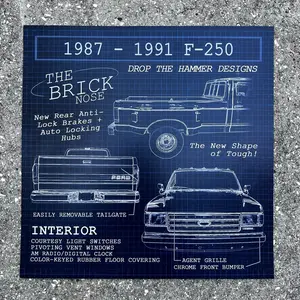 Bricknose 1987-1991 Blueprint Poster 12x12in Decor Decoration Artistic
