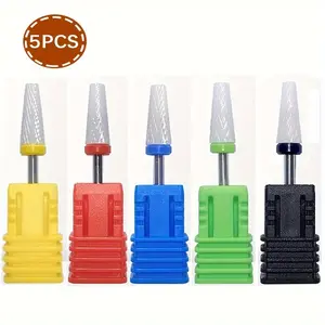 5 Piece Stainless Steel Nail Drill Bit Set - Perfect for Professional Manicures, Nail Art & Nail Care!