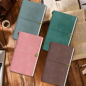 Leather Bound Journal Writing for Men Women - Daily Writing Notepad with Lined /Dot / Square Paper, 192 Pages Travel Diary Notebook Vintage Travel Journal