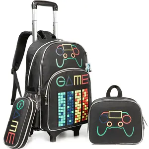 Backpack Set for Boys School Backpack with Lunch Box for Elementary Student Kids Travel BookBag for Boys Ages 6-8 Years Old